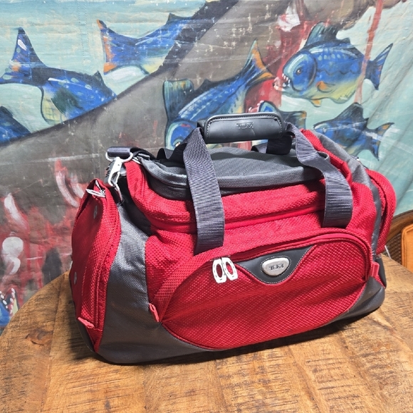 Tumi Red and Gray Men's Duffel Bag - Picture 6 of 16